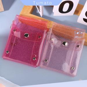 Tumato Mini Make-up túi dễ thương sequined trong suốt Son môi túi màu hồng móc chìa khóa Make-up Túi trường hợp