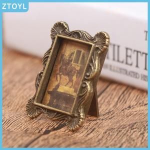 ZTOYL 1Pc 1:12 Dollhouse Miniature Retro Picture Frame Photo Doll House Accessory Toy