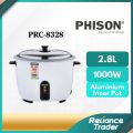 Phison Conventional Rice Cooker (1.0L) PRC-8310 / (1.8L) PRC-8318 / (2.8L) PRC-8328 / Faraday (0.8L) FRC-08B / (1.0L) FRC-10B / Morgan (1.0L) MRC-TD610NS. 