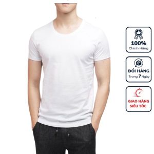 Combo 5 Áo thun nam ngắn tay cổ tròn cao cấp may ô cotton màu trắng classic mặc nhà lót trong sơ mi MO1