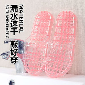 [Free Shipping] Womens Summer Indoor Non-Slip Bath Massage Plastic Lightweight Crystal Couple Home Massage Sandals for Men