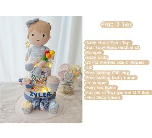 Boy Doll Diaper Cake baby Shower Gift hamper newborn present 100days great gift