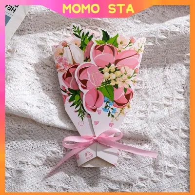 MOMO Mothers Day Folding Flower Paper Card Gift Card Teachers Day Valentines DayBirthday Blessing Card