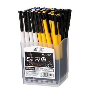 60pcs Retractable Ballpoint Pen Black Ink 0.7mm Smooth Writing Ballpen Bullet Writing Ball Pen School Office Supplies