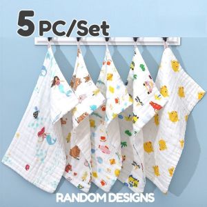 5PCS/10PCS New Cartoon Design Burp Cloths for Baby 100% COTTON Soft Towel Baby Muslin Face Towel Towel for Kids