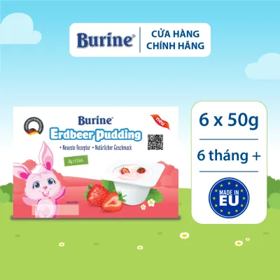 Pudding ăn dặm Burine dành cho bé từ 6 tháng tuổi (Vỉ 6 Hũ x 50g)