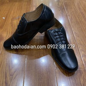 Giày da bảo vệ màu đen kiểu giày lười DA04