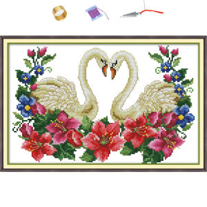 Cross Stitch Complete Set Full Embroidery 14CT 11CT Cross Stitch Stamped Swan Pattern DIY Decor Crafts Home Decor