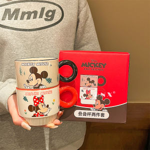 I know Adorable Mickey & Minnie Ceramic Mug Set - Perfect Childrens Drinking Cups and Gift for Kids (2-Piece Set)