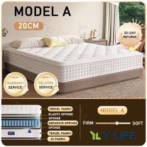 【24H Delivery】YLIFE Euro Top Mattress Super Single/Single/Queen Size Latex Mattress Spring Mattress With 20cm Pocket Anti-Mite 床垫