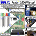EELIC LED-D3MM isi 5 Pcs Round led diffused 3 mm light emitting diode 2 kawat anoda katoda. 