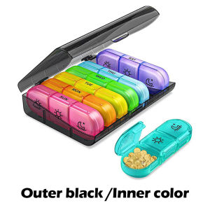 Weekly Pill Box Organizer 3 Times a Day Bekas Ubat Pill Portable Travel Medicine Tablet Capsule Box Storage Pill Case 药盒