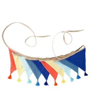 Fade Resistant Cotton Crepe Fabric Bunting Triangle Pennant Childrens Room Wall Hanging Party Accessories