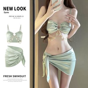 Áo Tắm Rời Bộ Ba Chiếc Mùa Hè Cho Nữ Gợi Cảm Mẫu Mới Ôm Sát Tôn Dáng Kỳ Nghỉ Cao Cấp Bikini Tắm Suối Nước Nóng