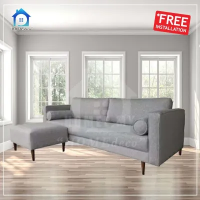 [FREE INSTALLATION] [HOMEDECO] FREE 2 PILLOW SOFA 4 SEATER XXXL FABRIC GREY 6.5 FEET CHEAP / MURAH SOFA SET FOR LIVING ROOM SOFA MURAH MURAH OFFER