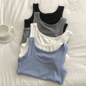 PM✿ Round Neck Thread Elastic Vest For Women To Wear Outside In Summer