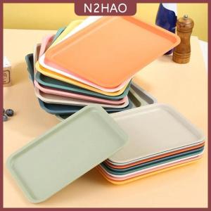 N2HAO Hình chữ nhật Pallet Nordic nhựa thực phẩm phục vụ khay nhiều màu sắc lưu trữ khay hộ gia đình nhà bếp Trái cây tráng miệng khay
