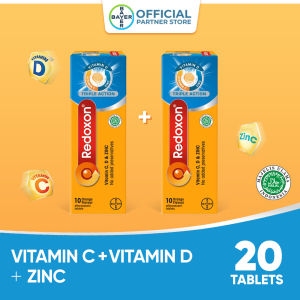 Redoxon Triple Action Effervescent Orange Tablets (2 packs x 10 tablets)