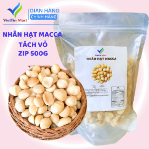 Nhân Hạt Macca Vỡ Đôi Zip Hút Chân Không VietTin Mart 500g