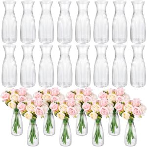 FVWF489263 Transparent Plastic Flower Vase Home Desk Decor Hydroponic Plants Pot Bouquet DIY Supplies Decorative Vase