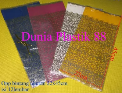Isi12pcs OPP BINTANG 22x45CM 24x45cm 28x45cm kantong plastik OPP ULTAH POLOS bintang ulang tahun ultah birtday parcel pacel souvenir