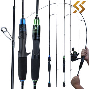 Sougayilang New Slow Jigging Rod UL Fishing Pole1.8m 2.1m 2 Section Spinning / Casting Fishing Rod Ultra-light Ceramic Guide Ring Fishing Rod for Freshwater
