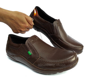 Sepatu Kickers Slip On Pria Kulit Sapi Asli Sepatu Kasual Cowok Kerja Kantor