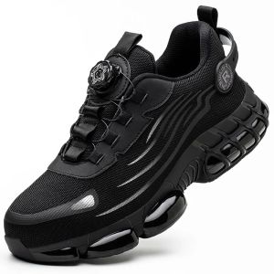 Mens Safety Shoes Protection And Elastic Safety Boots Fashionable Casual Shoes Breathable Odor Protection Mens Work Shoes