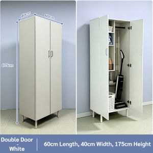 COD Ready Stock Wood Cleaning Cabinet Balcony Pegboard Mop Tool Storage Cupboard