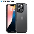 KEYSION เคสกันกระแทกแบบใสสำหรับ iPhone 16 Pro Max,ซิลิโคนนิ่มผิวด้านใส + ฝาหลังโทรศัพท์พีซีสำหรับ iPhone 16 15 Pro Max. 
