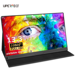 UPERFECT 13.3  Full HD Portable Monitor 1080P Computer Display USB C Computer Monitor  Eye Care Gaming Screen IPS With HDMI Type C OTG Mini DP Smart Cover Speakers for Rpi PS3 PS4 Xbox Laptop Phone PC MA c