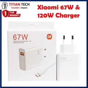 (SG LOWEST) Xiaomi 120W 67W Charger Set with 6A Cable Super Fast Turbo Charging Travel Wall Adapter Plug Connector USB Type C for Redmi Mi Poco Note