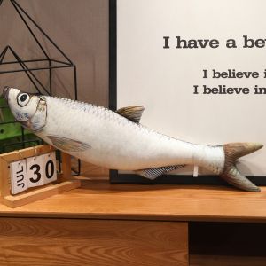 EAURA Cá Rô Gối hình cá bằng vải nhung lông mô phỏng Grouper Nhồi bông Đồ chơi nhồi bông hình cá hoạt hình Búp Bê Cá nhồi bông Đáng yêu Búp bê gối Anime cá Phòng khách