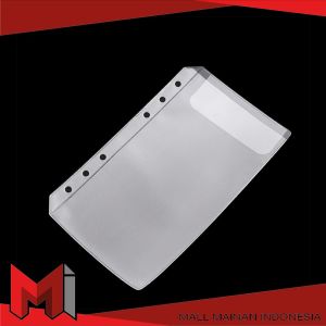 MallMainan-C1105 Zipper Pocket Binder A6 Transparan 6 Hole / Transparent Hand Book Bags Ziplock