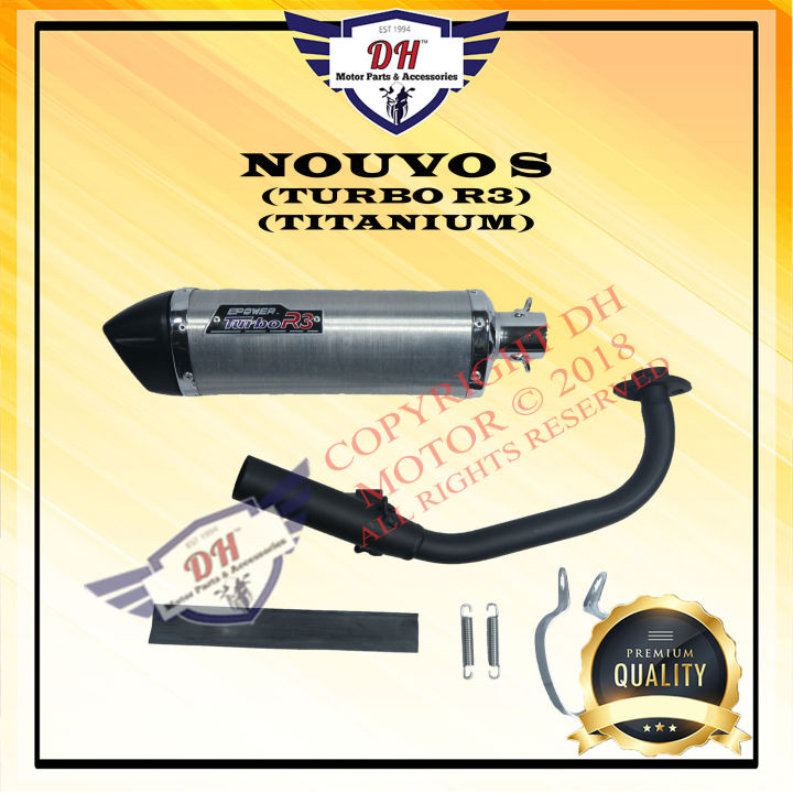 NOUVO S (TITANIUM) TURBO R3 EXHAUST MUFFLER RACING (OPEN) PIPE YAMAHA