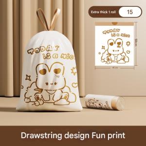 Cute Cartoon Bunny Drawstring Garbage Bag Kitchen Portable Storage Bag Thickened Waste Disposal Bag Kitchen Waste 100pcs-Mosquito repellent garbage bags/cockroach repellent garbage bags