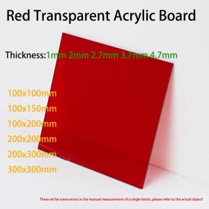 Red Transparent Acrylic Board (Pmma) Plexiglass Tinted Plate Custom Processing For Baffle Carving And Cutting