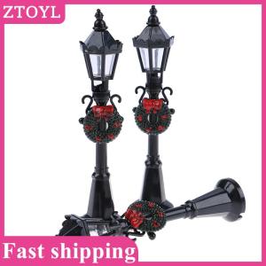 ZTOYL💝 1/12 Dollhouse Miniature Christmas Park Street Lamp Doll Streetlight Decor Toy