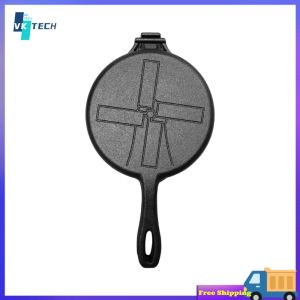 [ VKTECH ] Non-Stick Iron Waffle Iron Round Maker Pan Skillet