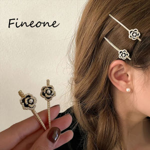 1Pcs Fashion Pearl Camellia Hair Clip Elegant Flower Metal Hairpin For Women Bangs Sides Barrettes Hair Accessories Headwear