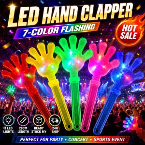 28CM LED Rainbow Hand Clapper Light Up Clap Toy Flashing Cheer Stick Concert Party Festival Event Supplies