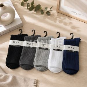 LIONPIE 5 Pairs Ribbed Crew Socks for Men & Women | Soft Breathable Stretch Mid Crew Socks | Solid & Mixed Colors