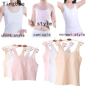 Yingbao Girl Kids Underwear Camisole Singlet Bra Cotton Tank Top Children Young Teenager Sports Training Tops Crop Teens For Girls Junior School Students vest Korean Style 2022