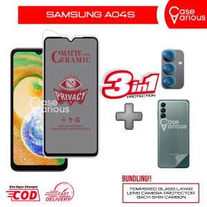 Tempered Glass Samsung A04s Anti Gores Spy Matte Privacy Free Camera Lesn dan Skin Carbon