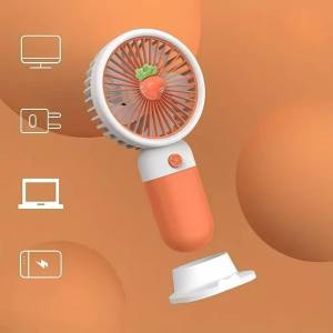 Mini Cute Fruit Rechargeable Handheld Fan Portable Cooling Fan Mobile Phone Stand Handy Fan