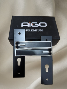 1 SET HANDLE PINTU RUMAH KOTAK LENGKUNG HITAM DOFF MINIMALIS / SET KUNCI RUMAH HITAM DOFF