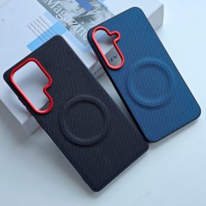 For Samsung Galaxy S25 edge Case Hard PU Leather Magnetic Wireless Charging Protective Back Cover For Samsung S25 S24 Plus Ultra