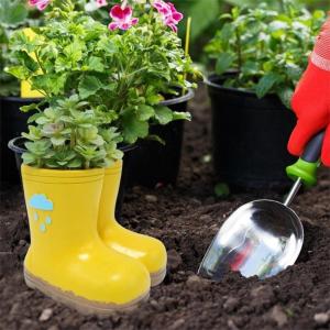 กระถางต้นไม้รูปรองเท้าบูทกันฝนสุดสร้างสรรค์สำหรับตกแต่งโต๊ะทำงานในร่มตกแต่งรูปการ์ตูนน่ารัก