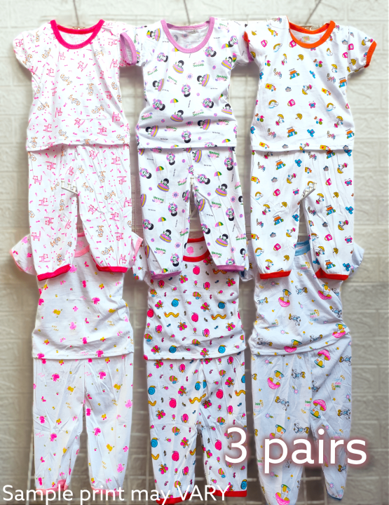 pcs Tshirt pajama or pairs Terno for Baby Girl 0-2 years old