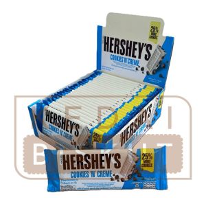 Hersheys Outer Bar Creamy Chocolate -[ 24pcs X 40g - Cookies & Creme / Creamy Milk Chocolate / Dark Chocolate / Creamy Milk With Whole Almond ]
